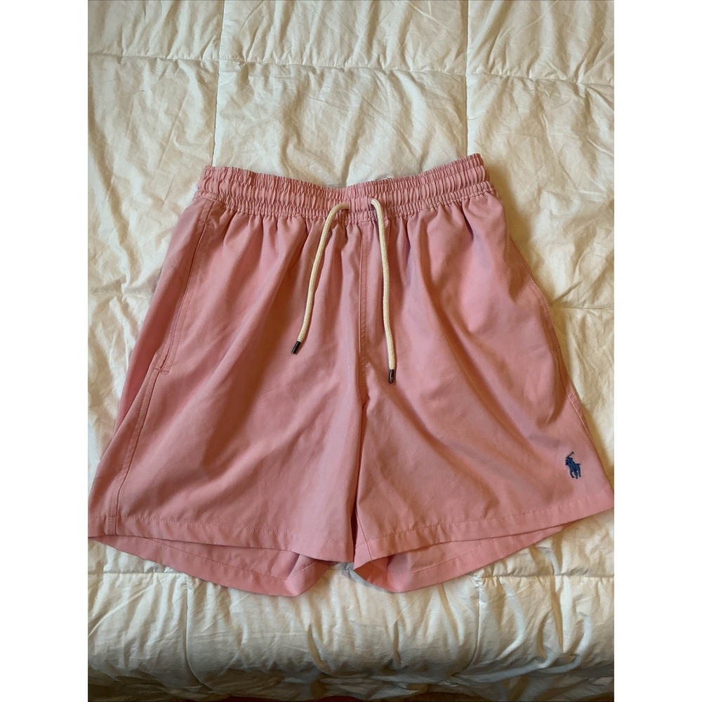 Polo Ralph Lauren Swim Trunks Men's Small S Pink Drawstring Mesh Lined Shorts